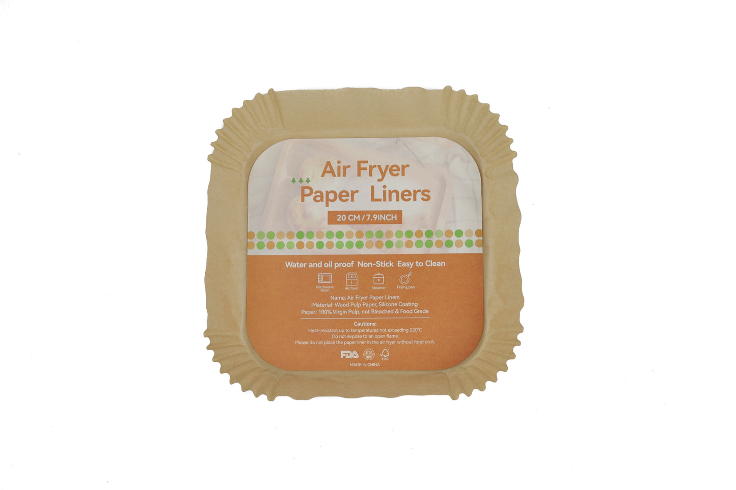 Loocannon Disposable Air Fryer Liner Squares 9in 125pc